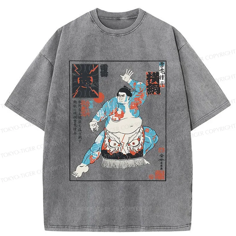 Tokyo-Tiger Japan Traditional Sumo Washed T-Shirt