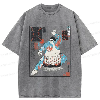Tokyo-Tiger Japan Traditional Sumo Washed T-Shirt