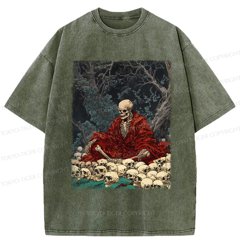 Tokyo-Tiger Guardian Of The Skulls Washed T-Shirt