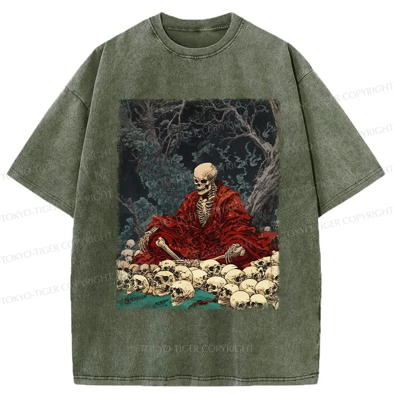 Tokyo-Tiger Guardian Of The Skulls Washed T-Shirt