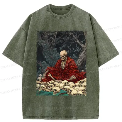 Tokyo-Tiger Guardian Of The Skulls Washed T-Shirt