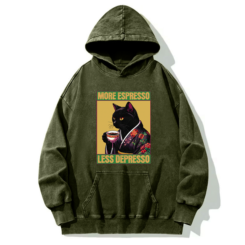 Tokyo-Tiger Up Caffeine Down Depression Washed Hoodie