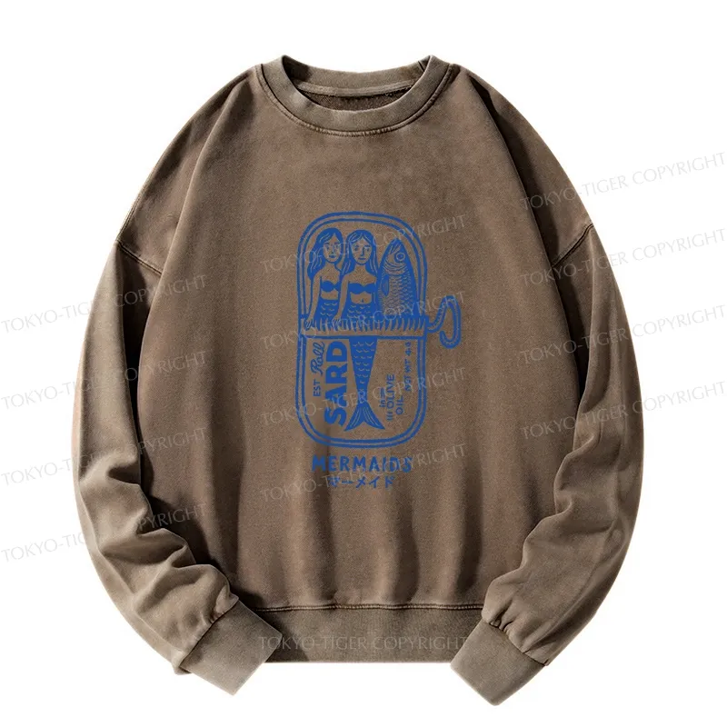 Tokyo-Tiger Mermaid Can Washed Sweatshirt