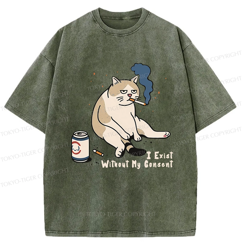 Tokyo-Tiger I Exist Without My Consent Washed T-Shirt