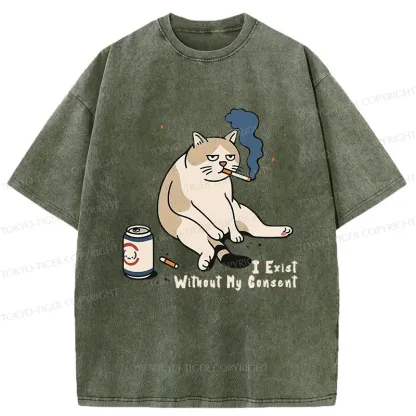 Tokyo-Tiger I Exist Without My Consent Washed T-Shirt