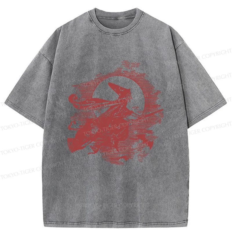 Tokyo-Tiger Witch Woodcut Washed T-Shirt