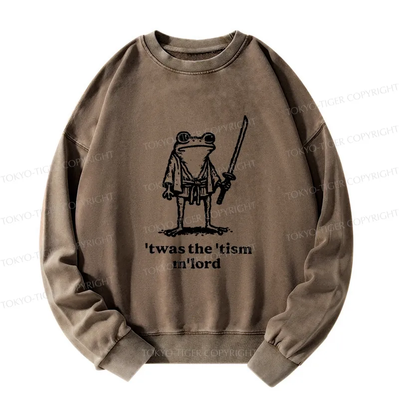 Tokyo-Tiger Focused Samurai Frog Washed Sweatshirt