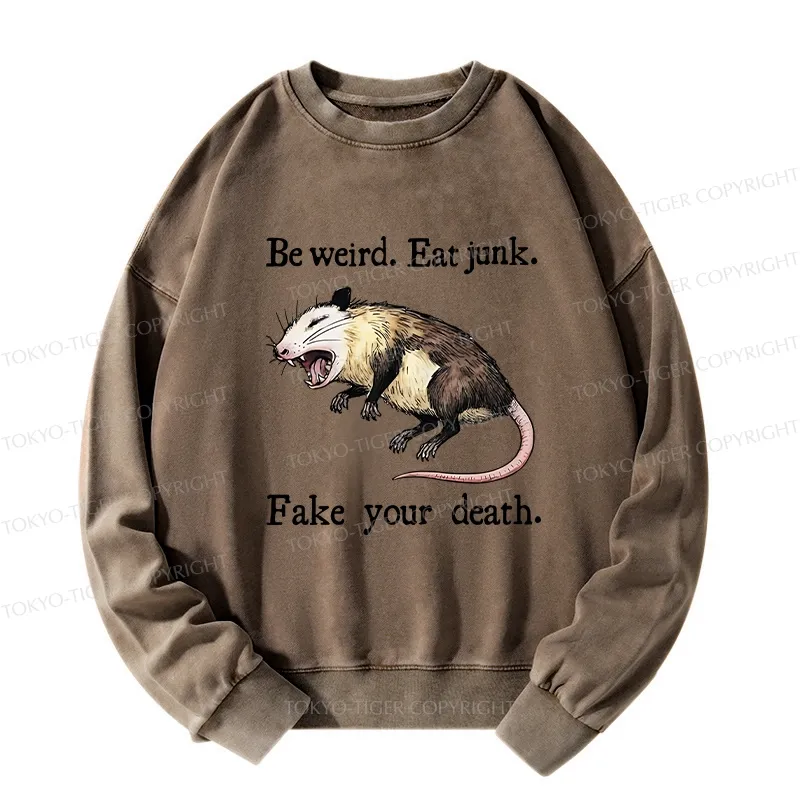 Tokyo-Tiger Possum Playing Dead Washed Sweatshirt