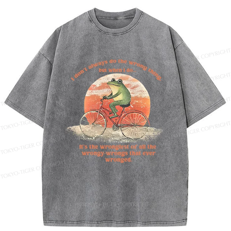 Tokyo-Tiger Frog About To Do Something Stupid Washed T-Shirt
