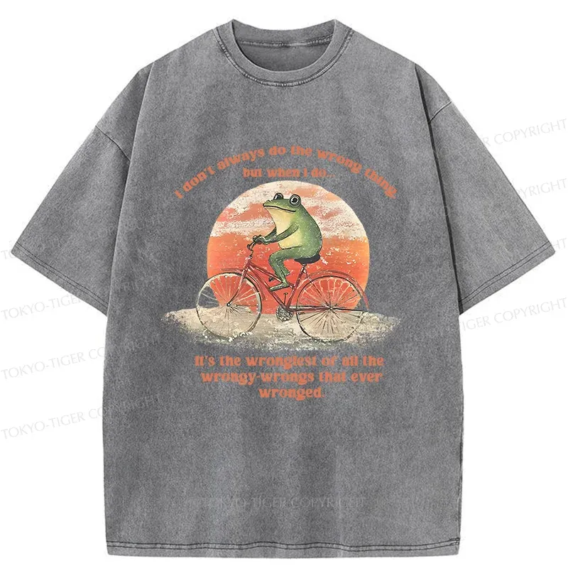 Tokyo-Tiger Frog About To Do Something Stupid Washed T-Shirt