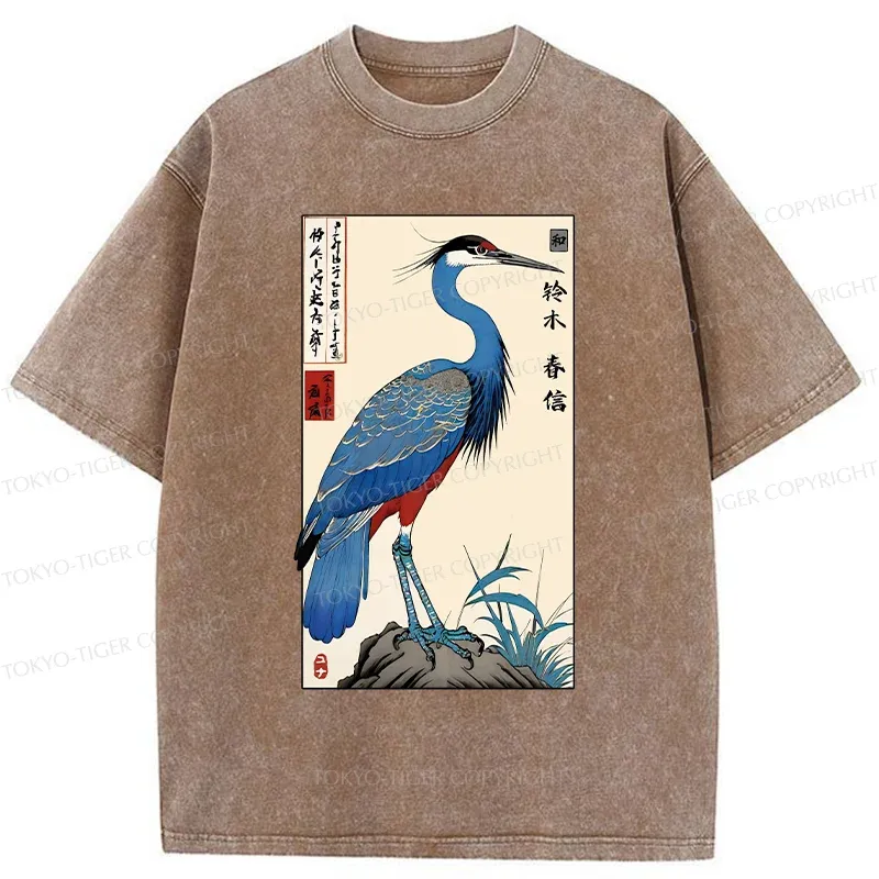 Tokyo-Tiger Colorful Crane Washed T-Shirt