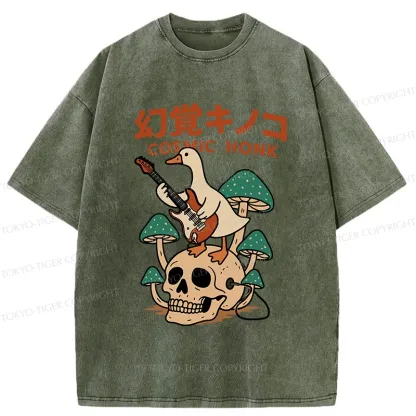 Tokyo-Tiger Hallucinogenic Mushrooms Cosmic Honk Washed T-Shirt