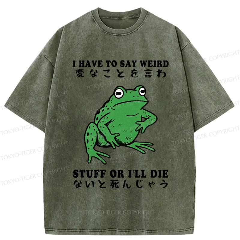 Tokyo-Tiger Funny Frog Have To Say Weird Washed T-Shirt