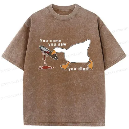 Tokyo-Tiger You Came You Saw You Died Washed T-Shirt