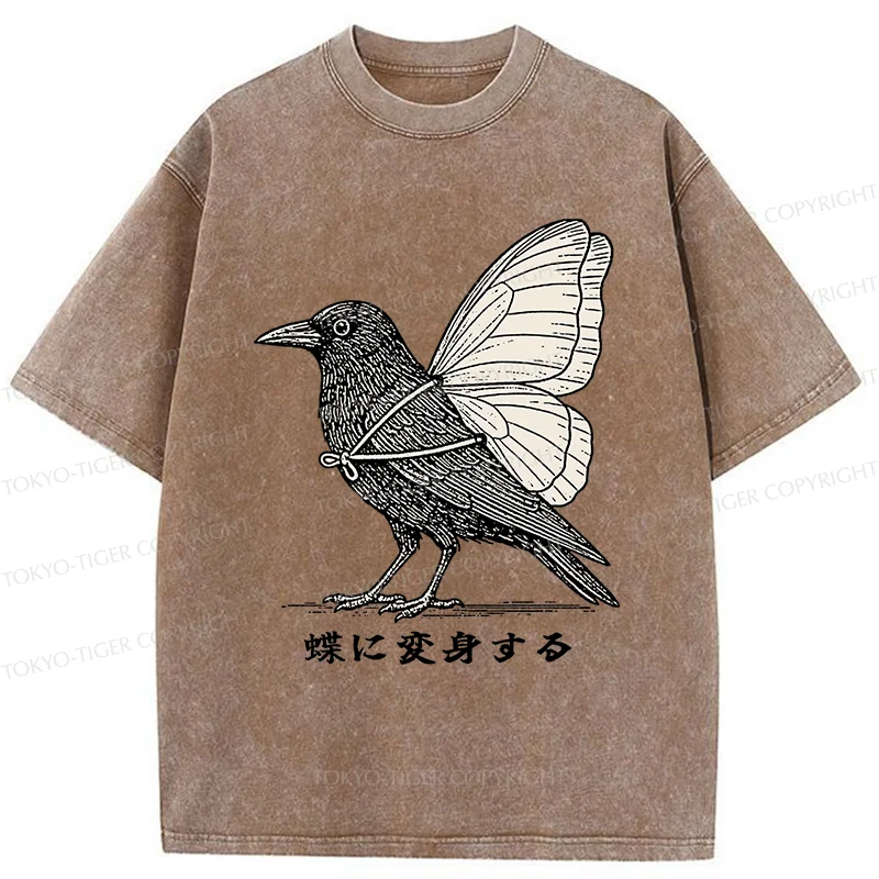 Tokyo-Tiger Pretend To Be A Butterfly Washed T-Shirt