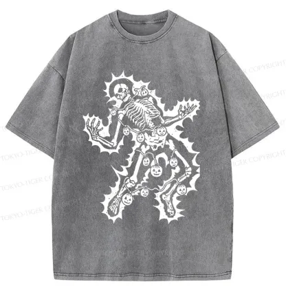 Tokyo-Tiger Electrocuted Skeleton Washed T-Shirt