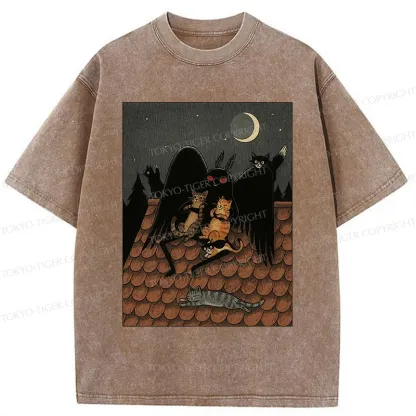 Tokyo-Tiger Mothman In Moonlight Washed T-Shirt