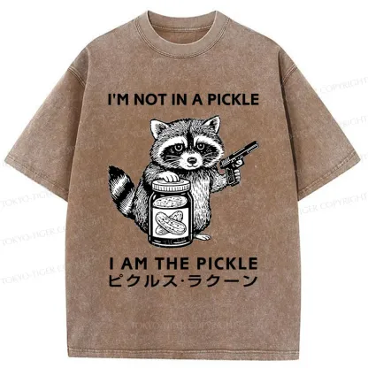 Tokyo-Tiger Funny Raccoon Washed T-Shirt