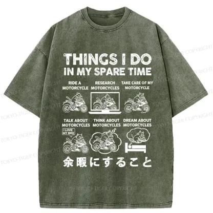 Tokyo-Tiger Things I Do In My Spare Time Washed T-Shirt