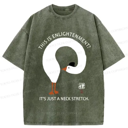 Tokyo-Tiger Funny Neck Stretch Of Zen Washed T-Shirt