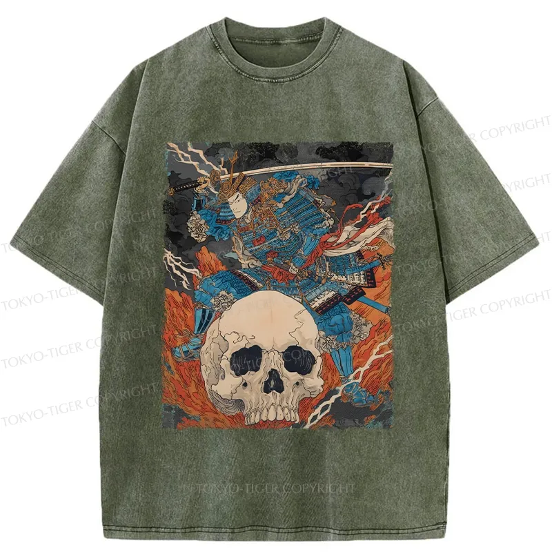 Tokyo-Tiger Samurai Who Fought To The End Washed T-Shirt