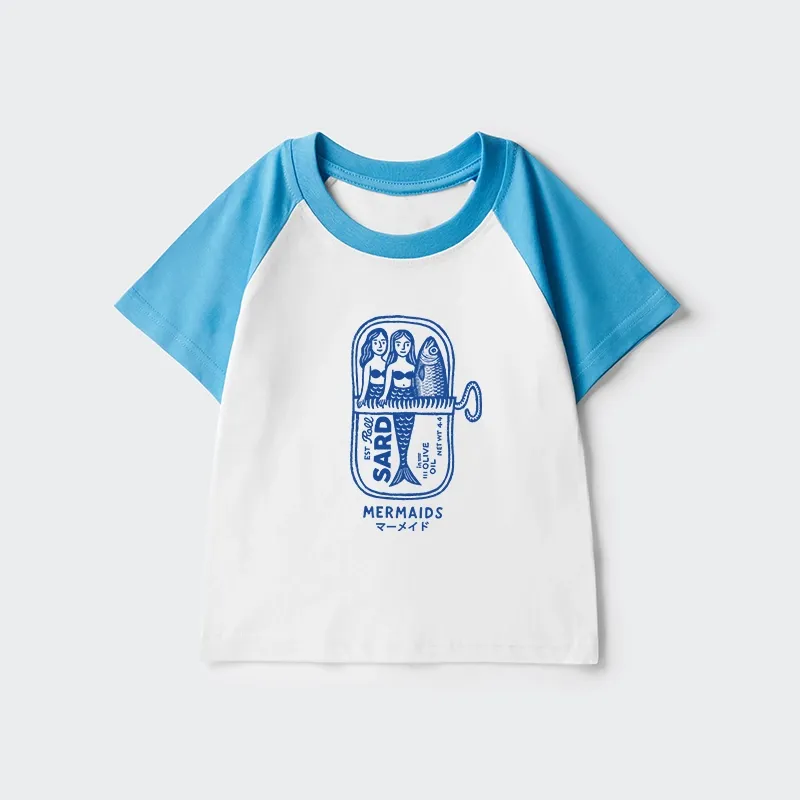 Tokyo-Tiger Mermaid Can Kids Raglan T-shirt