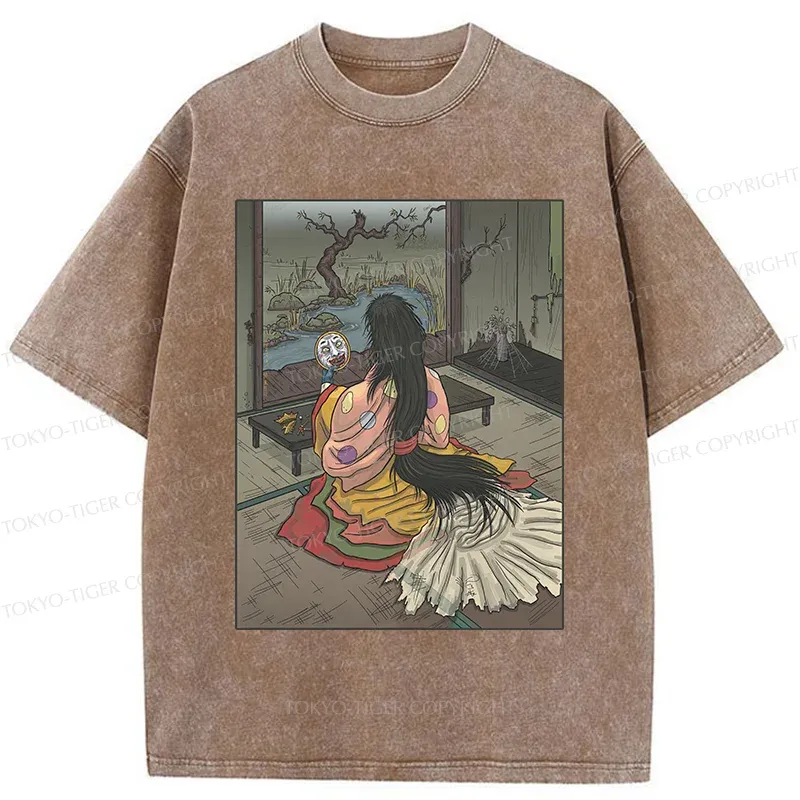 Tokyo-Tiger Japanese Female Yokai Washed T-Shirt