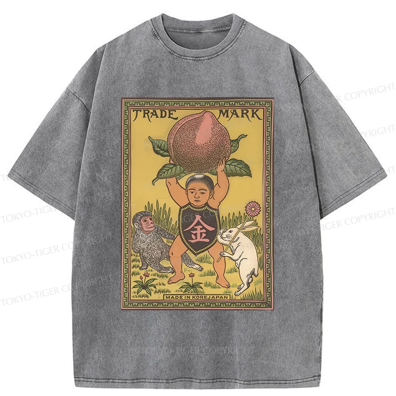 Tokyo-Tiger Japanese Kintaro Washed T-Shirt