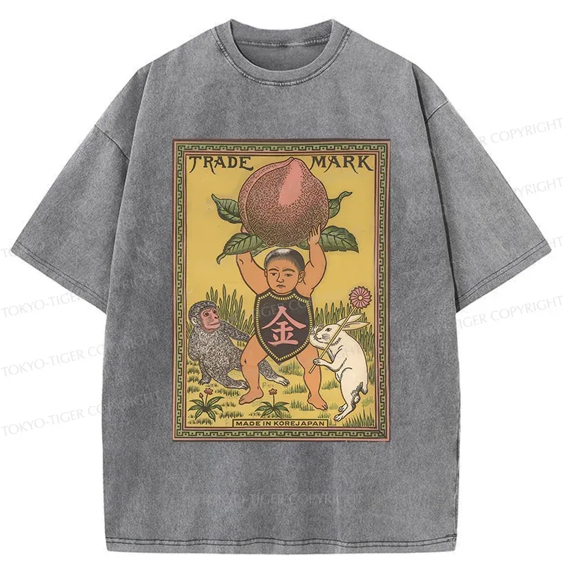 Tokyo-Tiger Japanese Kintaro Washed T-Shirt