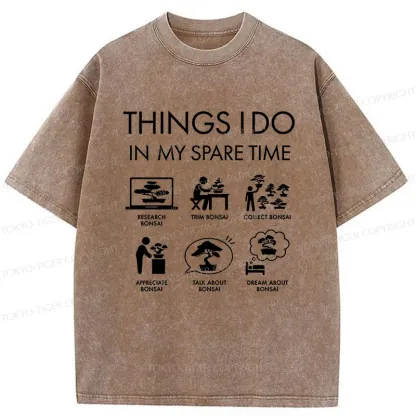 Tokyo-Tiger Bonsai Hobby Washed T-Shirt