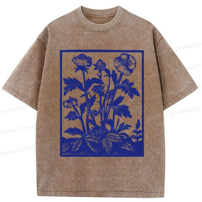 Tokyo-Tiger Vintage Japanese Plants Washed T-Shirt