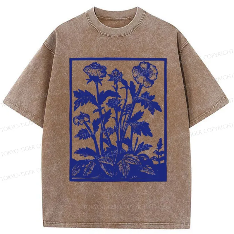 Tokyo-Tiger Vintage Japanese Plants Washed T-Shirt