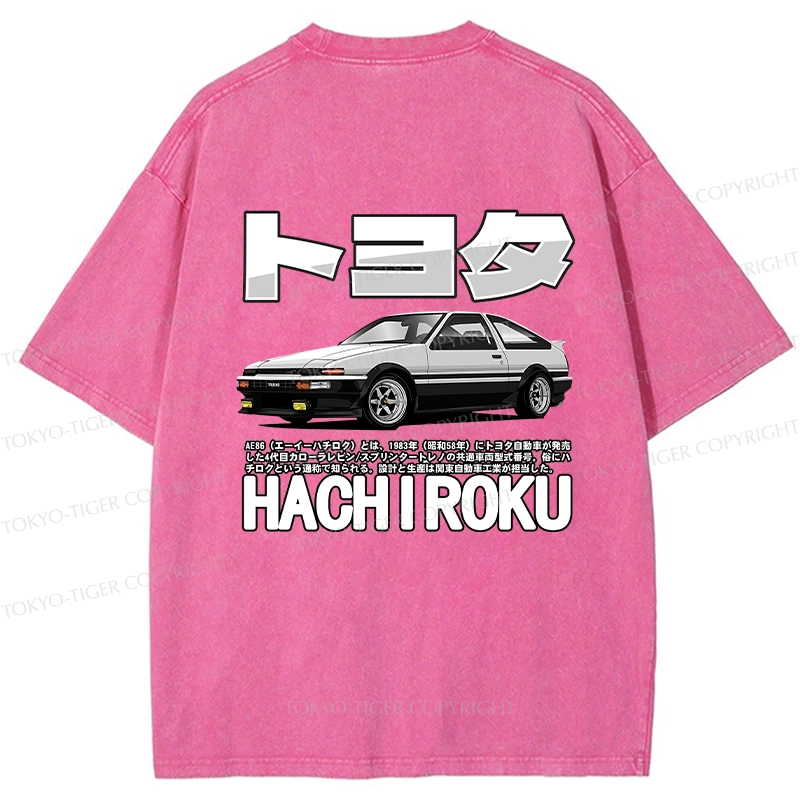 Tokyo-Tiger Japanese Classic Car Retro Back Washed T-Shirt