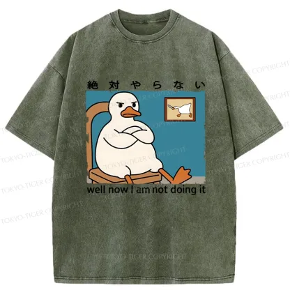 Tokyo-Tiger Well Now I Am Not Doing It Washed T-Shirt