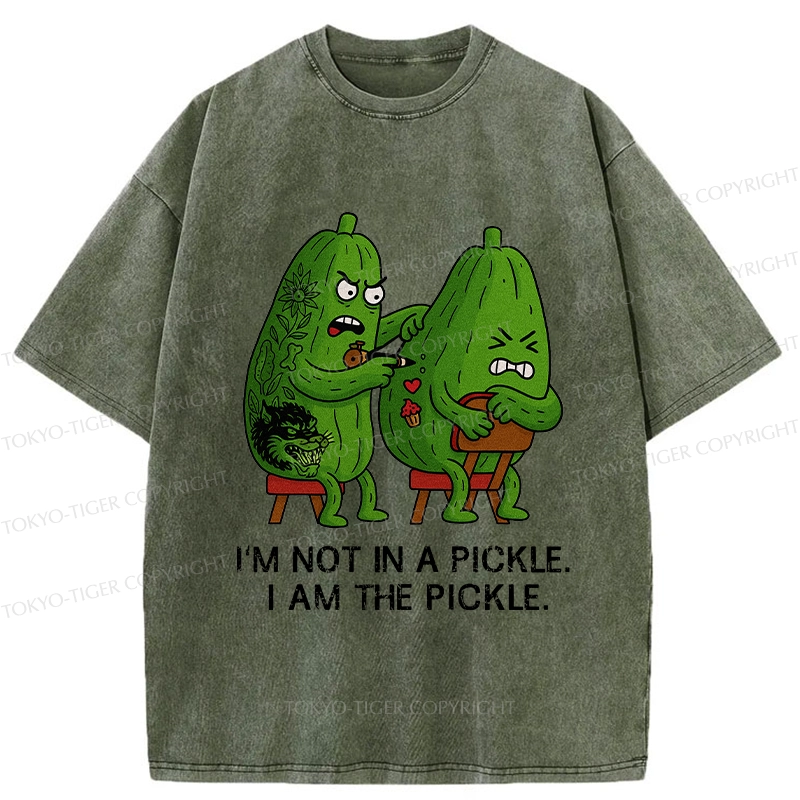 Tokyo-Tiger I Am The Pickle Funny Washed T-Shirt