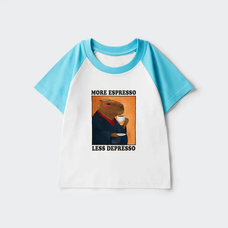 Tokyo-Tiger Elegant Capybara Kids Raglan T-shirt