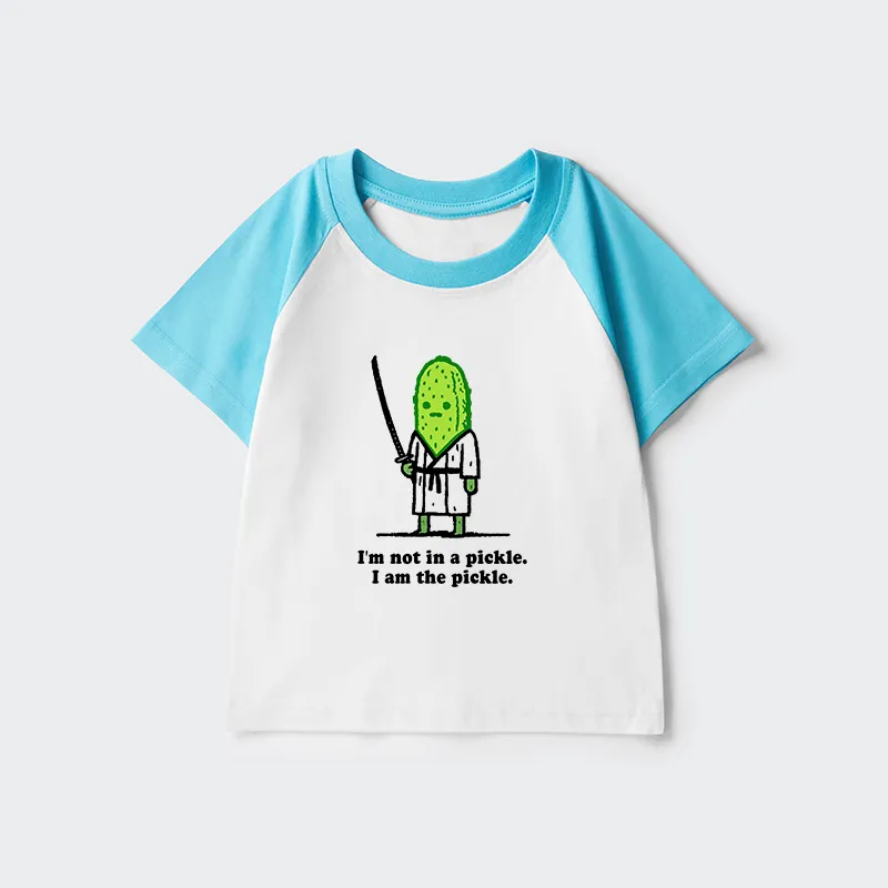 Tokyo-Tiger Funny Cucumber Samurai Kids Raglan T-shirt