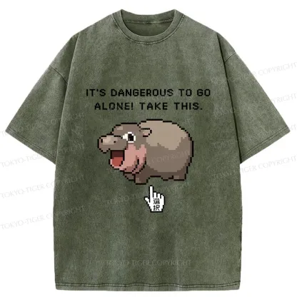 Tokyo-Tiger It's Dangerous To Go Alone Washed T-Shirt