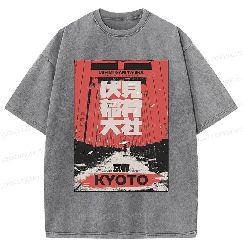 Tokyo-Tiger Kyoto Senbon Torii Washed T-Shirt