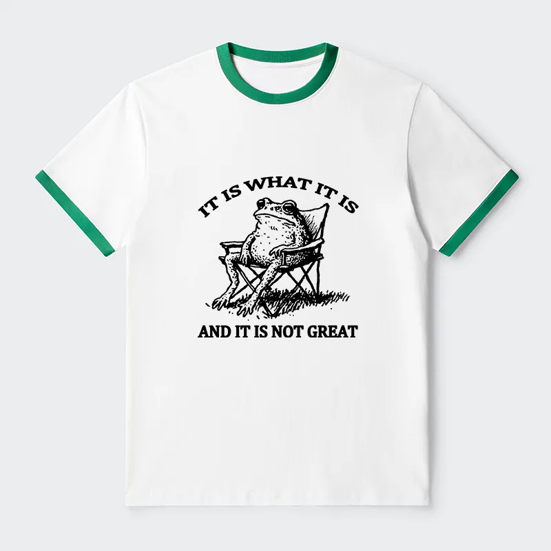 Tokyo-Tiger Resting Frog Funny Contrast Trim T-Shirt