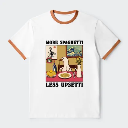 Tokyo-Tiger More Spaghetti Less Upsetti Goose Contrast Trim T-Shirt