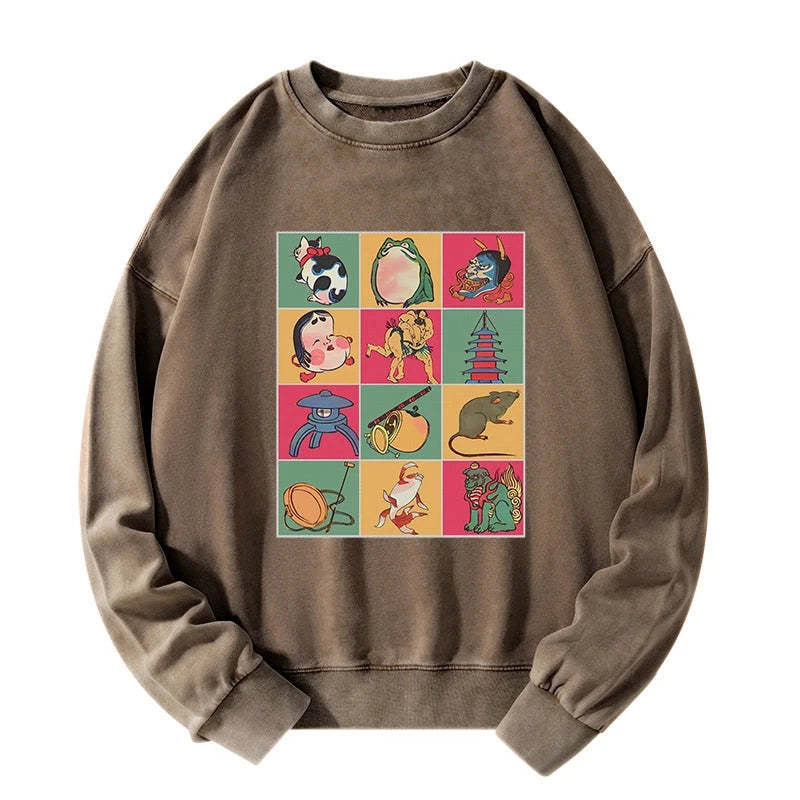 Tokyo-Tiger Japanese Characteristic Goods Washed Sweatshirt Sale
