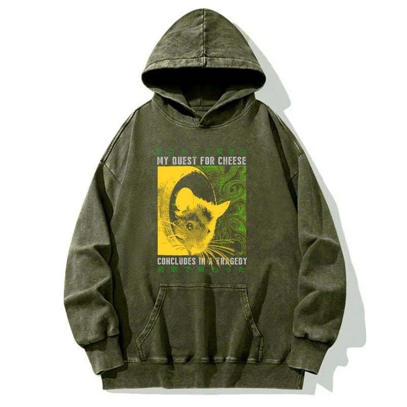 Tokyo-Tiger Mouse Has A Passion For Cheese Washed Hoodie Sale