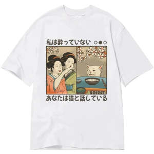 Image of Tokyo-Tiger Japanese Woman Shouting at a Cat Classic T-Shirt