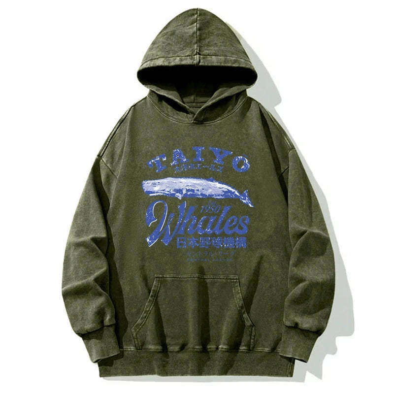 Tokyo-Tiger Japan Taiyo Whales Washed Hoodie