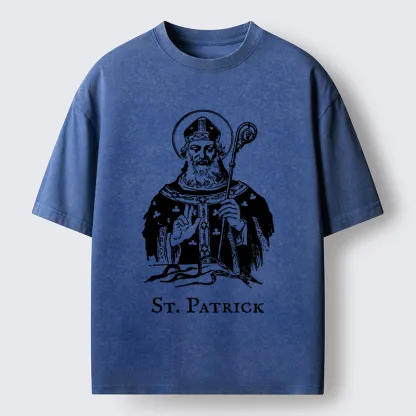 Tokyo-Tiger Catholic Saint Patrick Washed T-Shirt