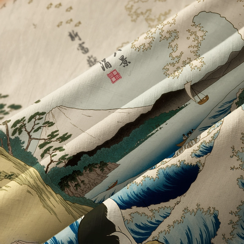 Tokyo-Tiger Cat Overlooking Tranquil Seas Button-up Shirt