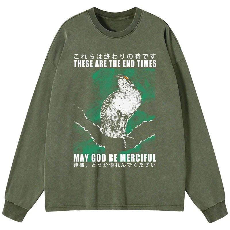 Tokyo-Tiger These Are The End Bird Washed Long Sleeve T-Shirt