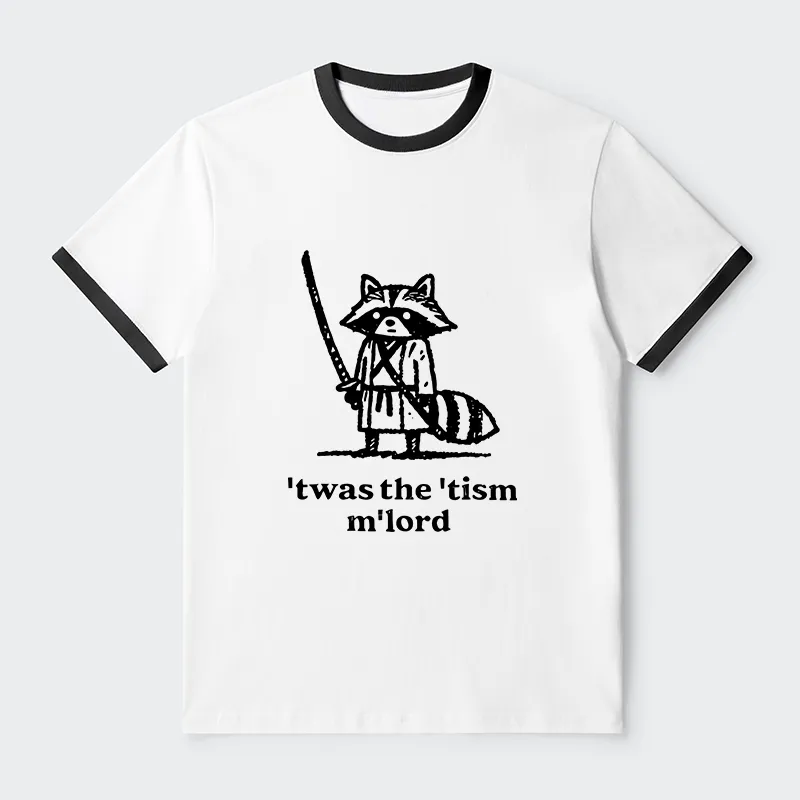Tokyo-Tiger Focused Samurai Raccoon Contrast Trim T-Shirt