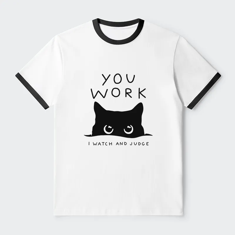 Tokyo-Tiger A Cat That Spies Contrast Trim T-Shirt